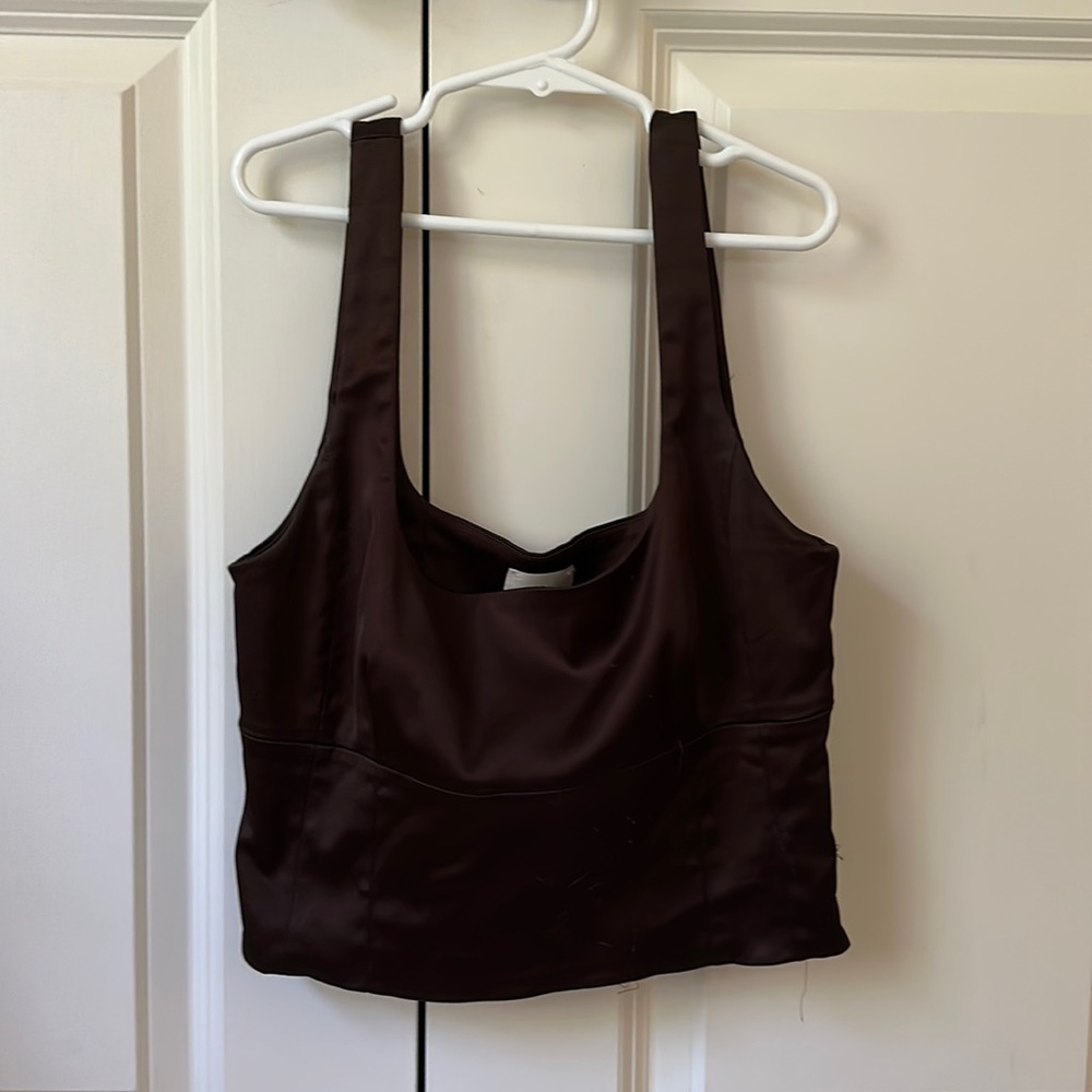 Aritzia (wilfred) chocolate brown top
